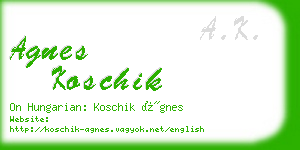 agnes koschik business card